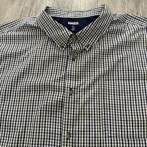 KingSize Brand Shirt Mens Sz 4XL BIG Multicolor Check Short Sleeve Button Up